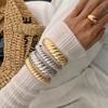 Thick Retro Spring Bracelet Metal Women's Hand Bracelet Creative Thread Texture Bangle  Couple