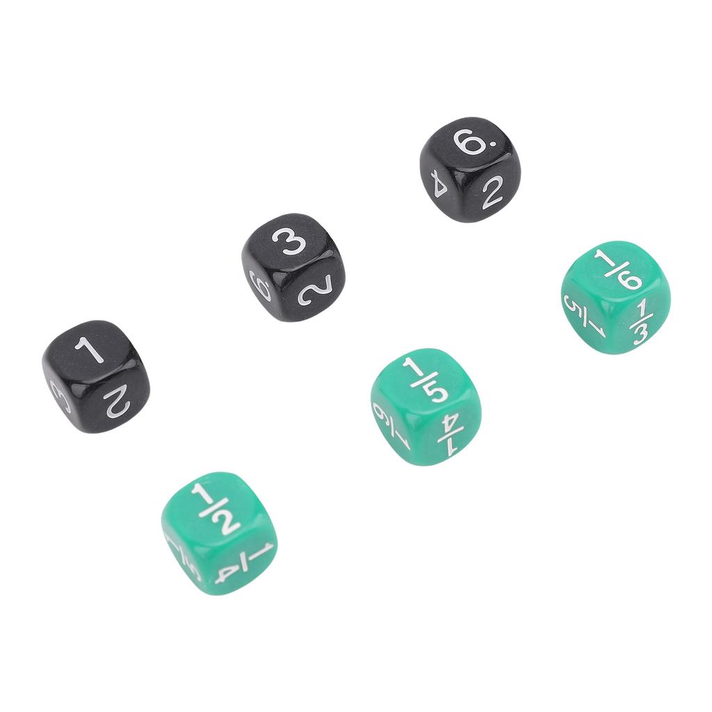 20 Stück 6-seitiges Würfelset Kunststoff Schwarz Grün Spielwürfel für Matheaktivität Lernspiel