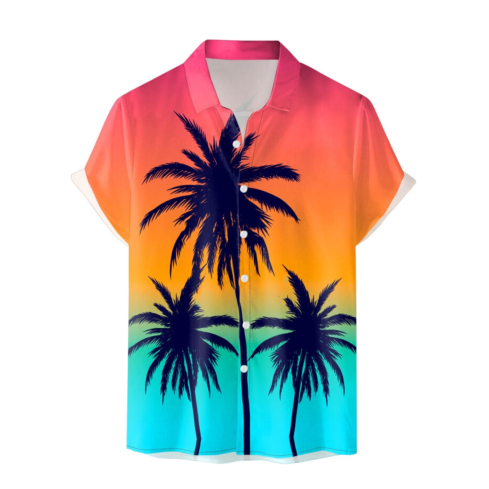 

Мужская модная гавайская рубашка с коротким рукавом, весенне-летняя пляжная рубашка с принтом, повседневные топы M