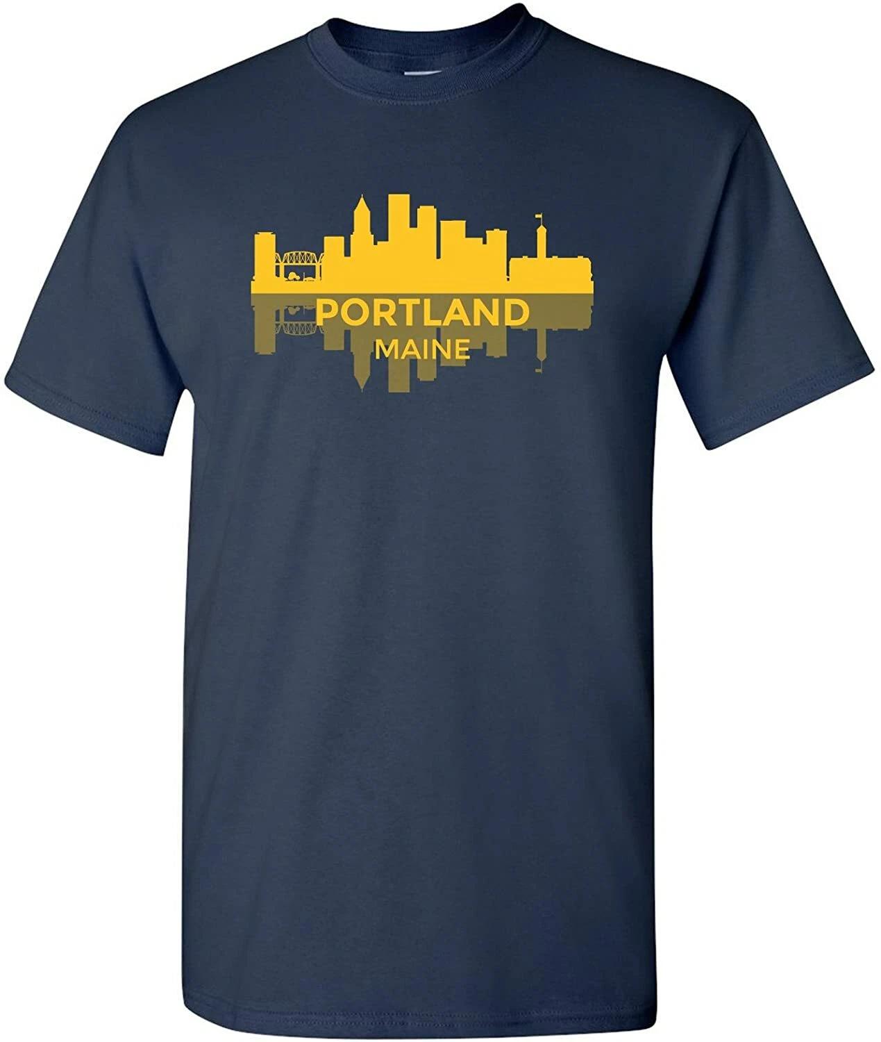 

Portland Maine Skyline - Classic City Sports Team T Shirt - Navy 2XL