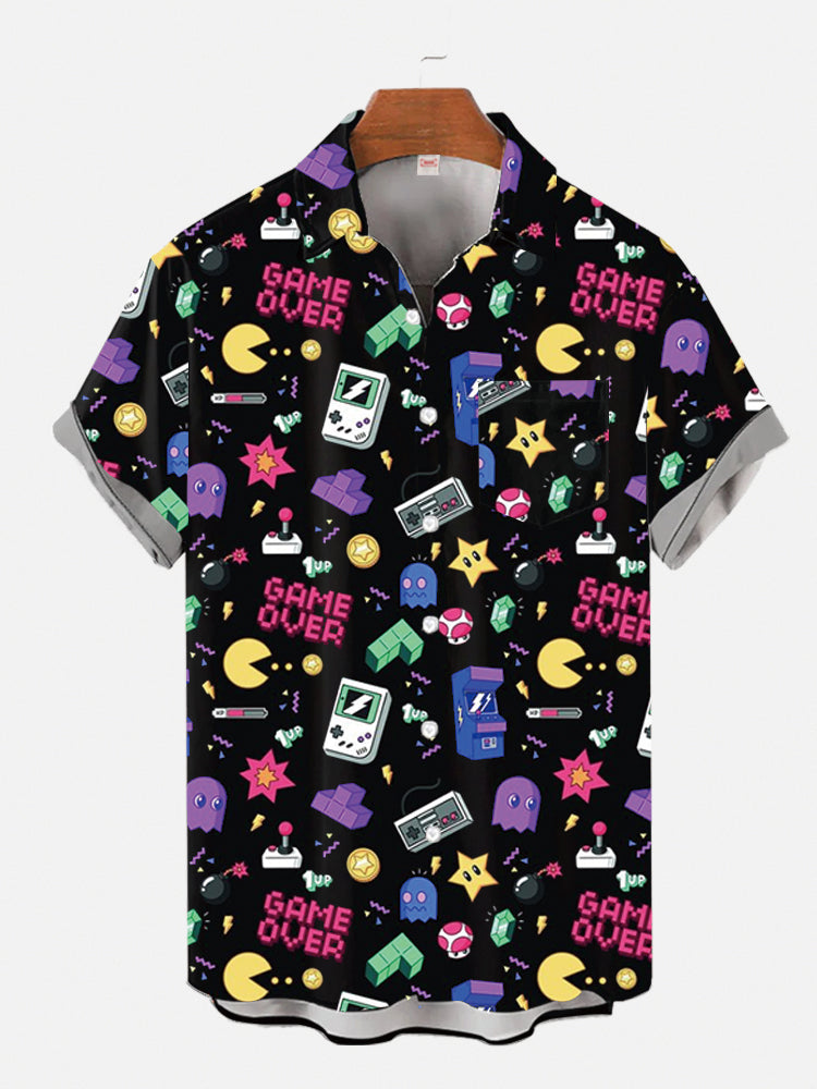 Cute Cartoon Animal Graphic 3d Print Shirts For Men Fashion Hawaiian Shirt Beach Blouses Short Sleeve Vocation Lapel Shirt Boy