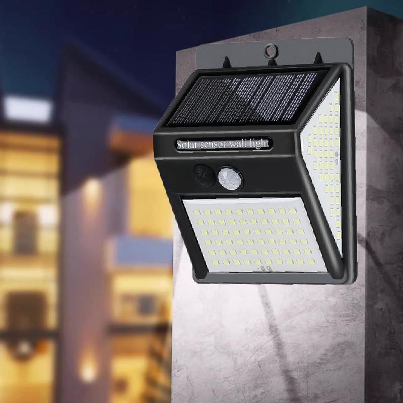 Security 140led Solar Light Outdoor Motion Sensor Lamp For Garden Courtyard Wall