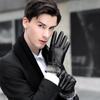 Winter Warm Gloves Windproof Warm Leather Gloves Waterproof Touchscreen Anti Slip Plush Lining Cycling Running Ski Gloves