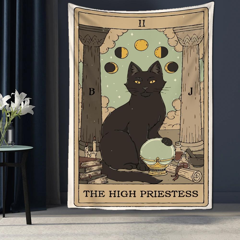 Tarot Cat Paw Tapestry Wall Hanging Tarot Bohemian Witchcraft Decor Home Decor Hippie Mattress Girls Dormitory Room Decor
