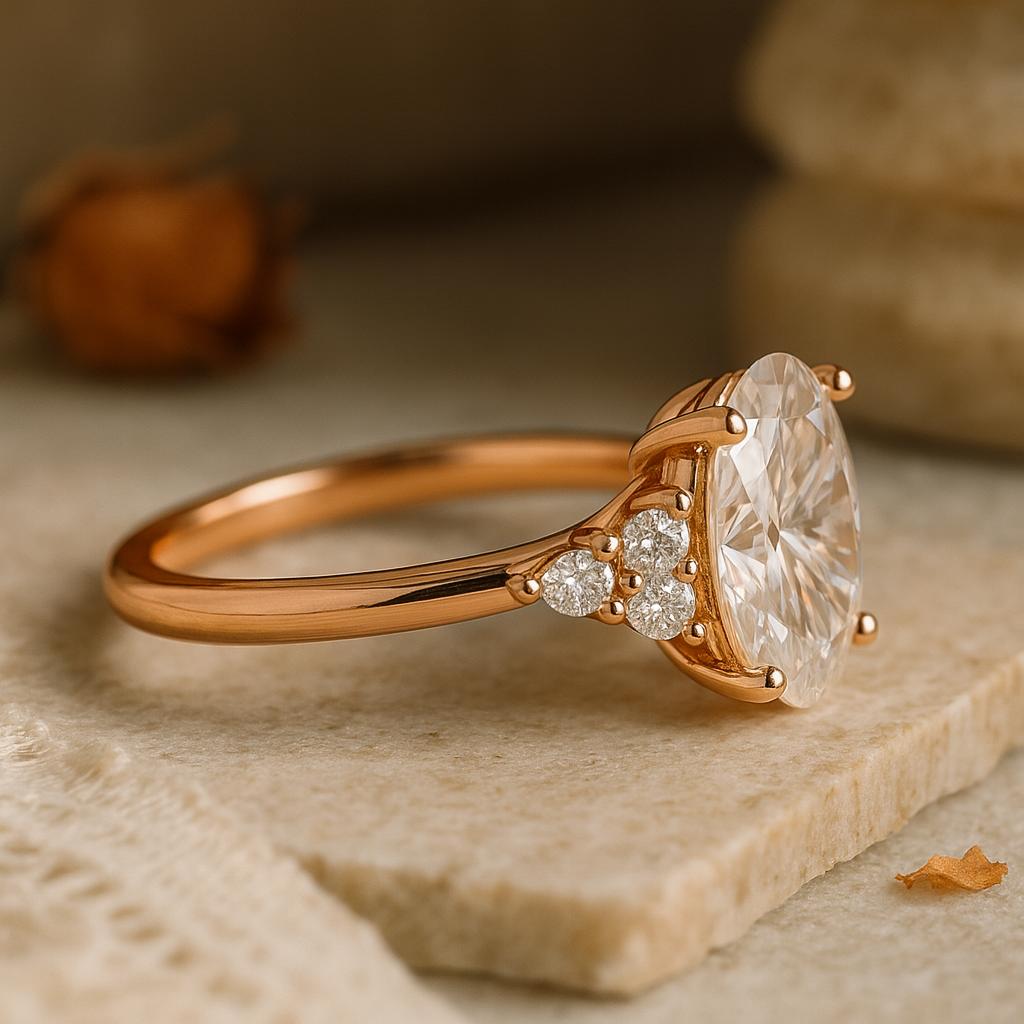 Δαχτυλίδι από Ασήμι επιχρυσωμένο με Ροζ Χρυσό, Δαχτυλίδι Δέσμης για Αρραβώνα, Δήλωση Δώρο για Εκείνη, Εξατομικευμένο Δαχτυλίδι Αρραβώνων