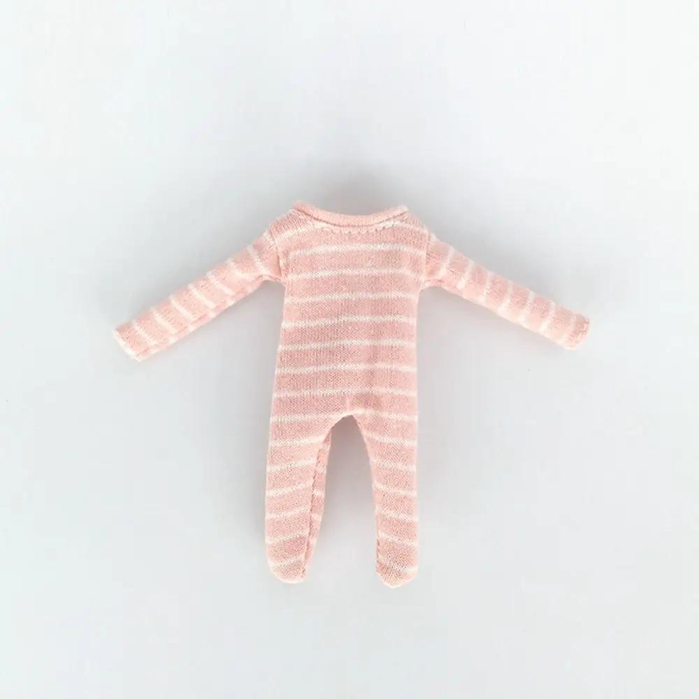 Cute OB11 Clothes Pajamas Striped Jumpsuits Sleep Clothes For 1/12BJD Dolls Accessories Body Molly Dressup Skirt Gift For Girls