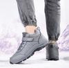 Unisex Plush Snow Boots Waterproof Cotton Shoes Couple Winter Outdoor Walking Ankle Boots Anti-slip Fur-lined Hiking Shoes