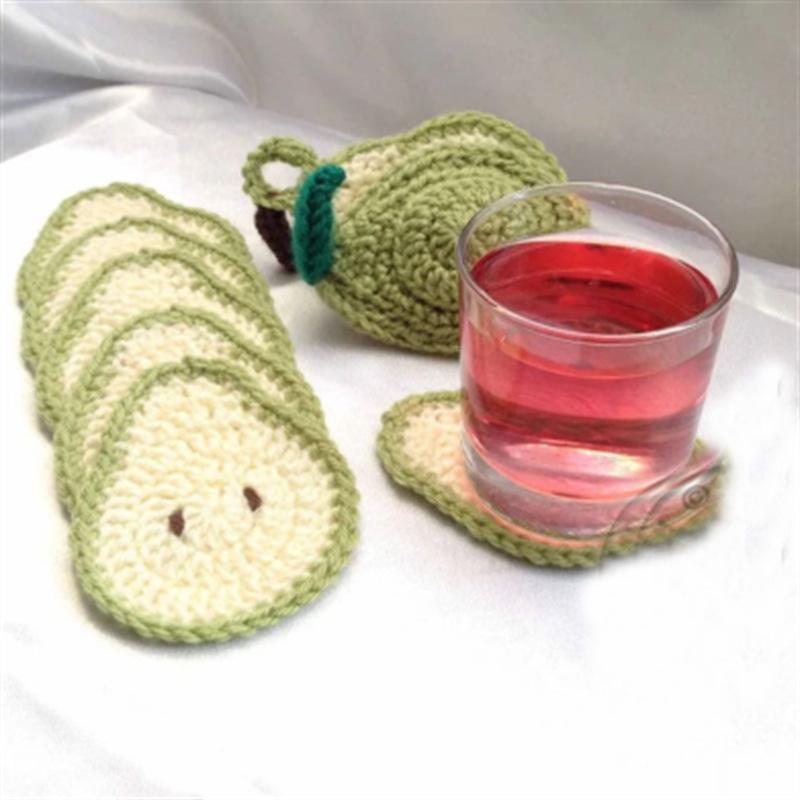 Cute Fruit Coasters Handmade Crocheted Insulating Mats Creative Home Anti-scald Non-slip Coaster Kitchen Supplies Placemats