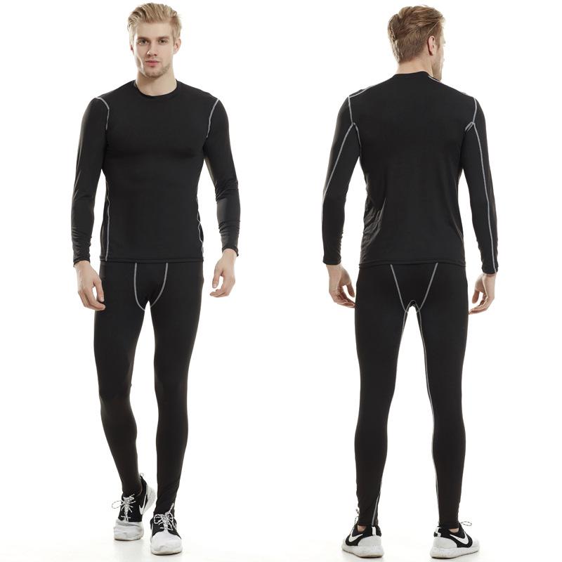 Men's Long Sleeve Fleece-Lined Basketball Training Suit for Fall/Winter