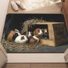 1pc 2D Flat Guinea Pigs Hay Stack Cute Pet Flannel Door Mat Non Slip Small Animal Lover Rug For Entryway Kitchen Floor