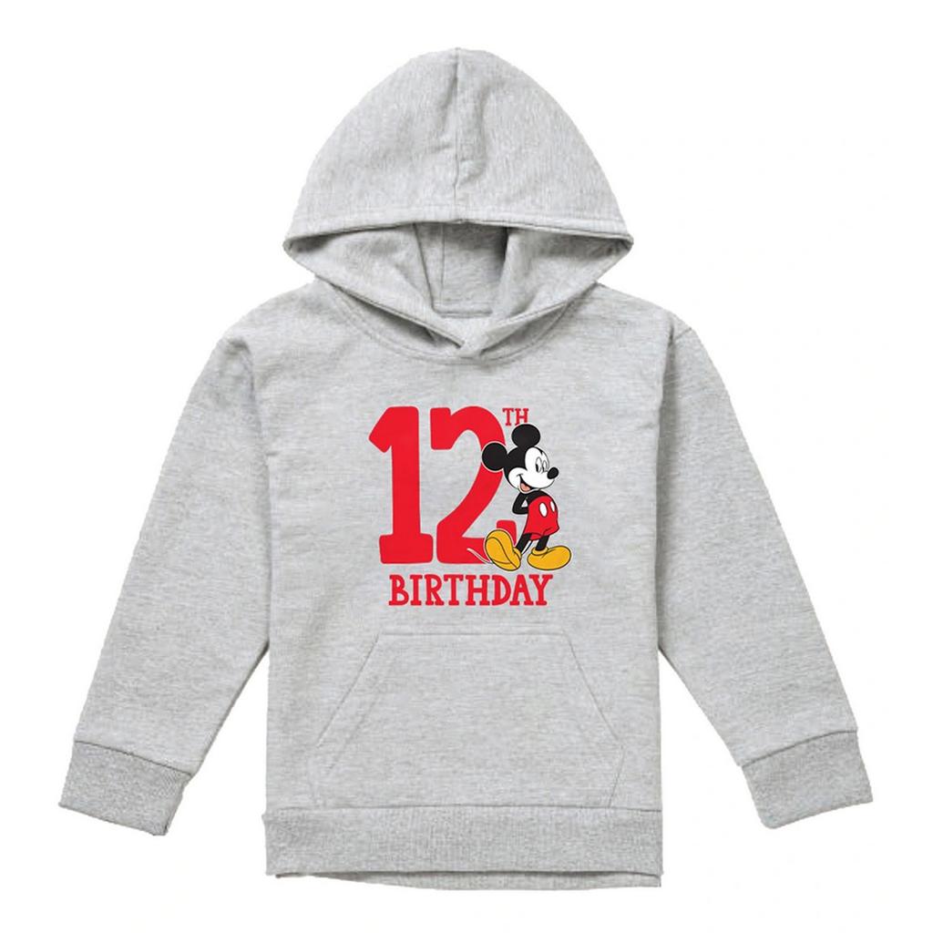 Disney Childrens/Kids Mickey Mouse Shirt Heather 12th Birthday Hoodie