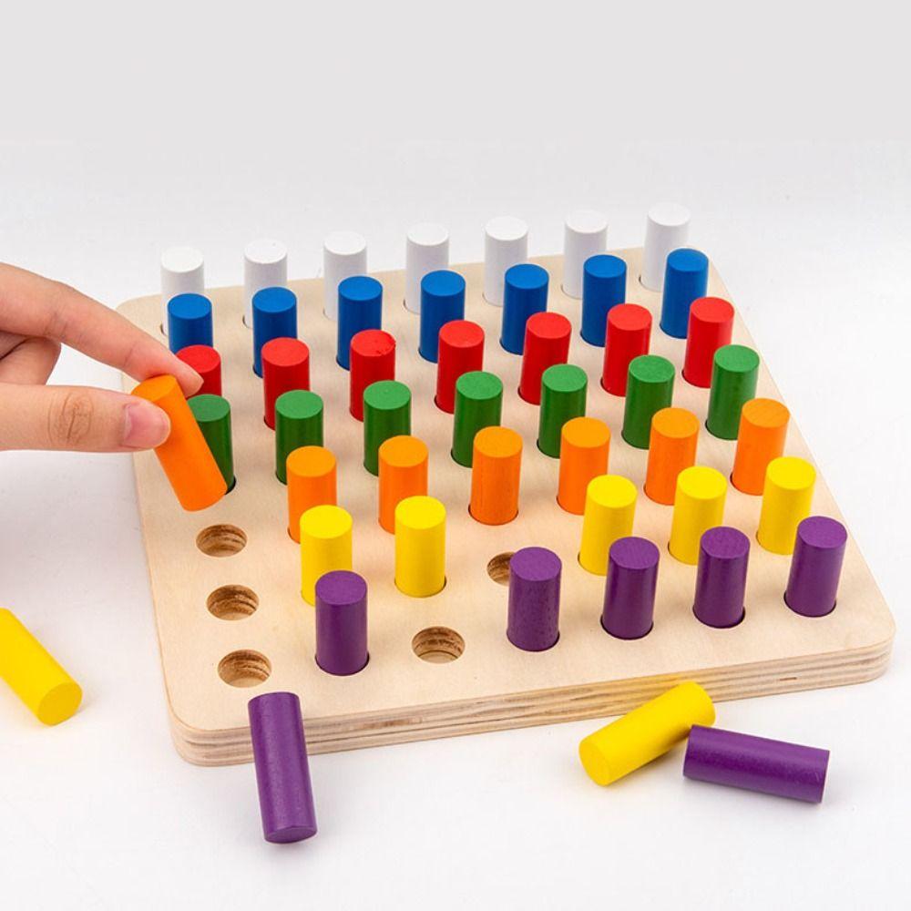 Plugboard Color Matching Board Game Montessori Early Education Intelligence Toy  Thinking Training