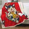 Grey and White Cats Blanket Plush Sherpa Flannel Throw Blankets for Couch Sofa Super Soft Blanket Bedroom TV Throw Blanket Full