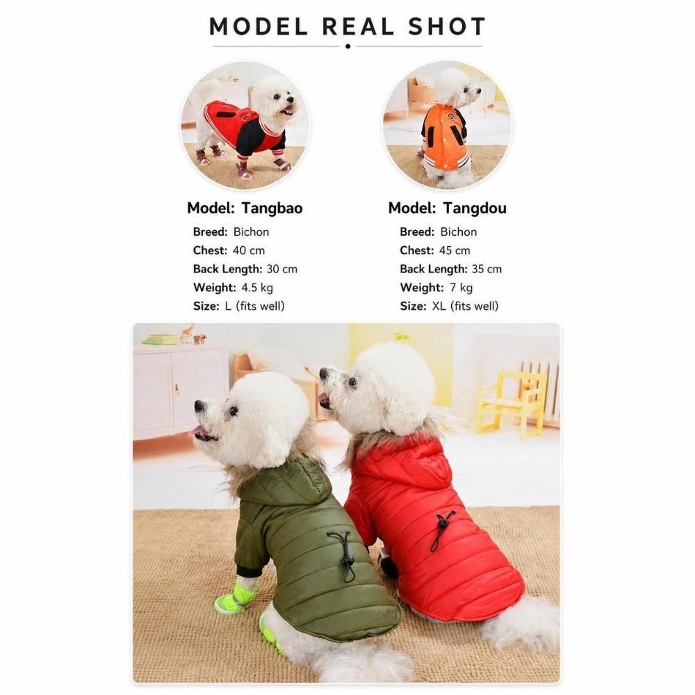 Mode Hiver Chien Vêtements Chauds Coupe-vent Chapeau Veste de Randonnée pour Chien Rembourrée Duvet Réglable Combinaison pour Chien Chiots