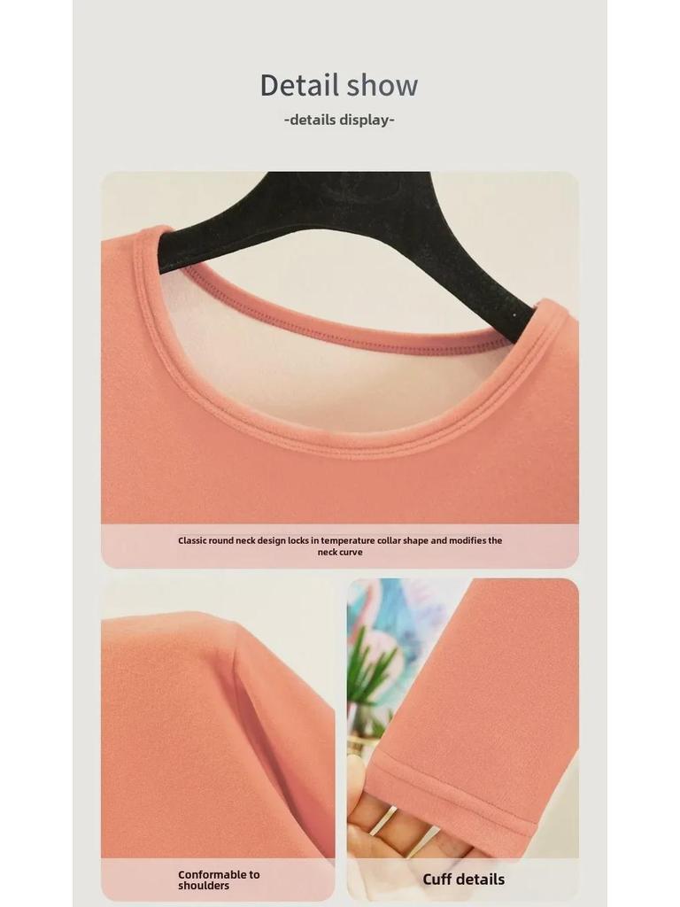 Women's German Velvet Thermal Underwear Set: Plus Size, Thickened, Brushed for Autumn/Winter