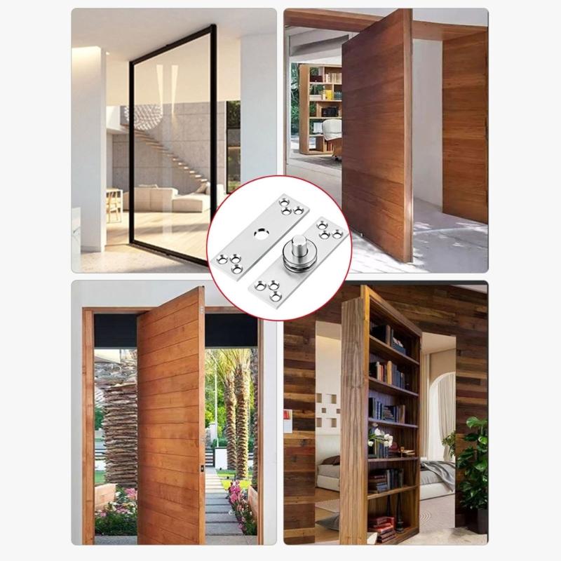 2Pcs Reliable 360 Degree Rotating Door Hinges Constructed From Corrosion Resistant Material For Solid Entrances