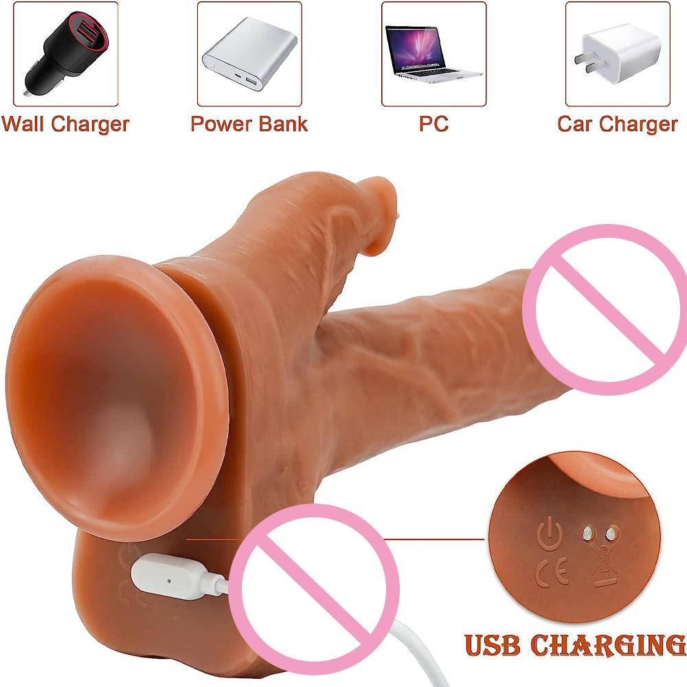 Realistic Vibrator Thrusting Dildo Licking Clitoris Stimulator Suction Cup Remote Control Cock Telescopic Sex Toy For Women