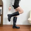 Grape Mother Winter New Long Knight Boots Women Wear High-end Thick-soled Boots Women's Pleated Women's Leather Boots