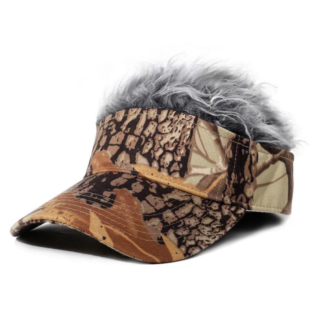 Fluffy Brown Wig Golf Baseball Cap Baseball Cap With Spiked Hairs Wig Fake Hair Hat Fun Toupee Hats