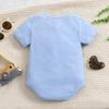 1-18 Months Newborn Baby “Heaven Sent“ Print Cotton Bodysuit Cute Blue Short Sleeve Jumpsuit Onesie