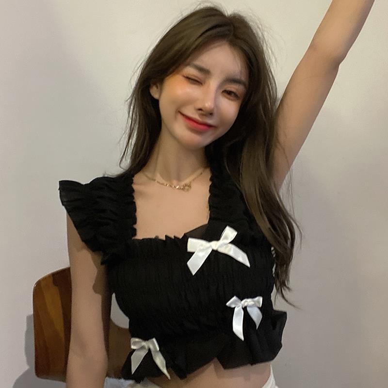 

Бант Темперамент Шифон Женский Новый Модный Рукав-фонарик Топ M чёрный