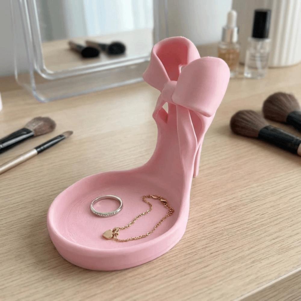 3D Printed High Heel Jewelry Tray Mini INS Shoe-shaped Ring Holder Elegant Decorative Jewelry Storage Tray Photography Props