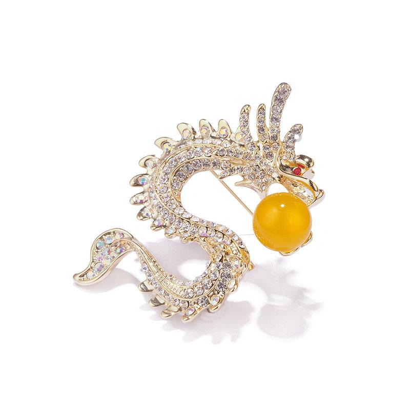 Chinese-style Zodiac Dragon Brooch, Light Luxury, Niche and High-end Design Sense, Brooch for Men and Women