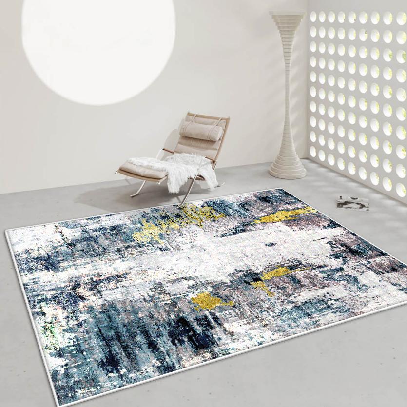 Ink Wash Abstract Carpet for Living Room Minimalism Decoration Large Area Antiskid Rugs Bedroom Bedside Washable Plush Mat Soft
