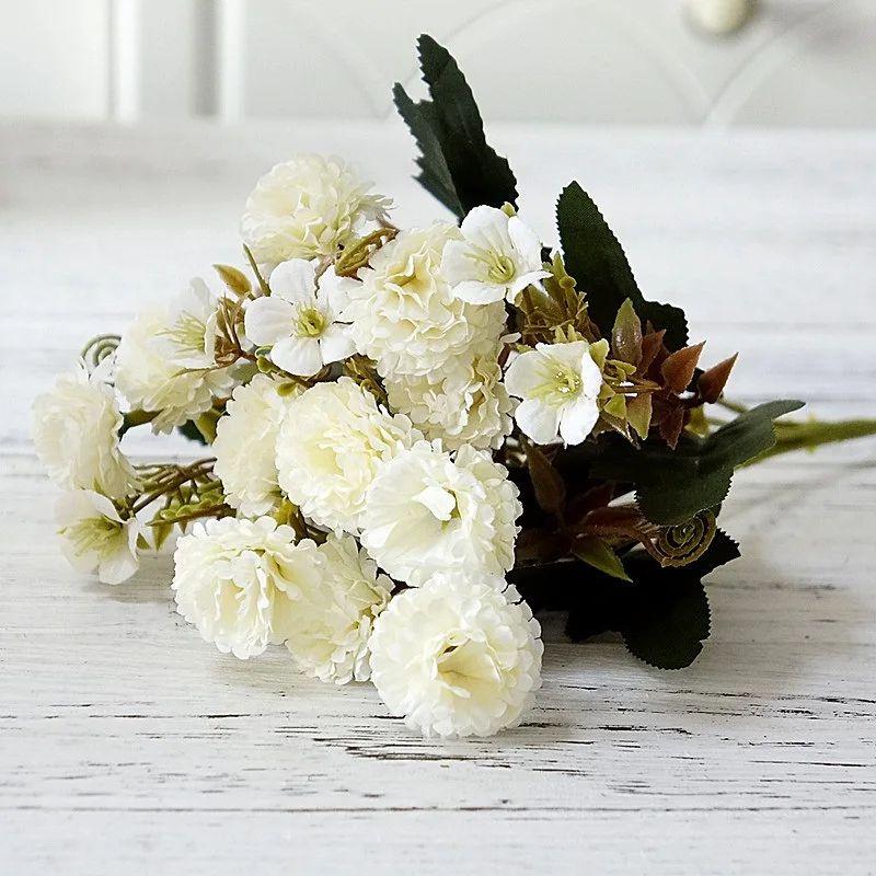 artificial flowers small carnation Christmas Wreath Home Needlework Handicraft Wedding arch Decor Artificial Flower Scrapbook