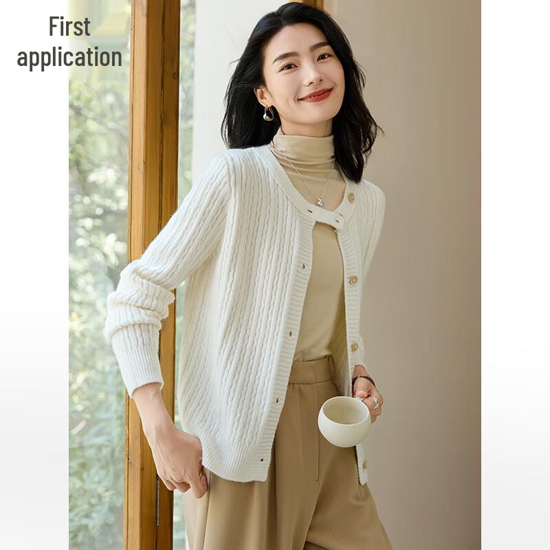 Chushen Damen Bestickter Strickcardigan mit lockerer Passform
