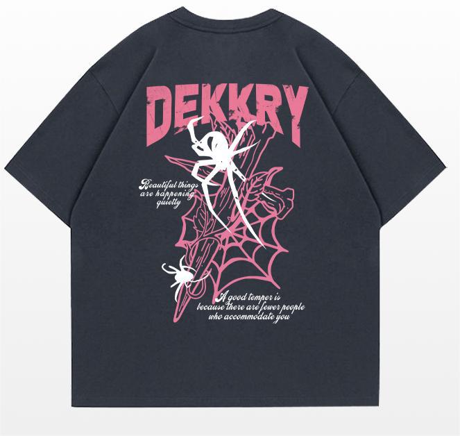 American high street ins spider print short-sleeved t-shirt men's and women's summer loose casual student crew neck cotton top tide