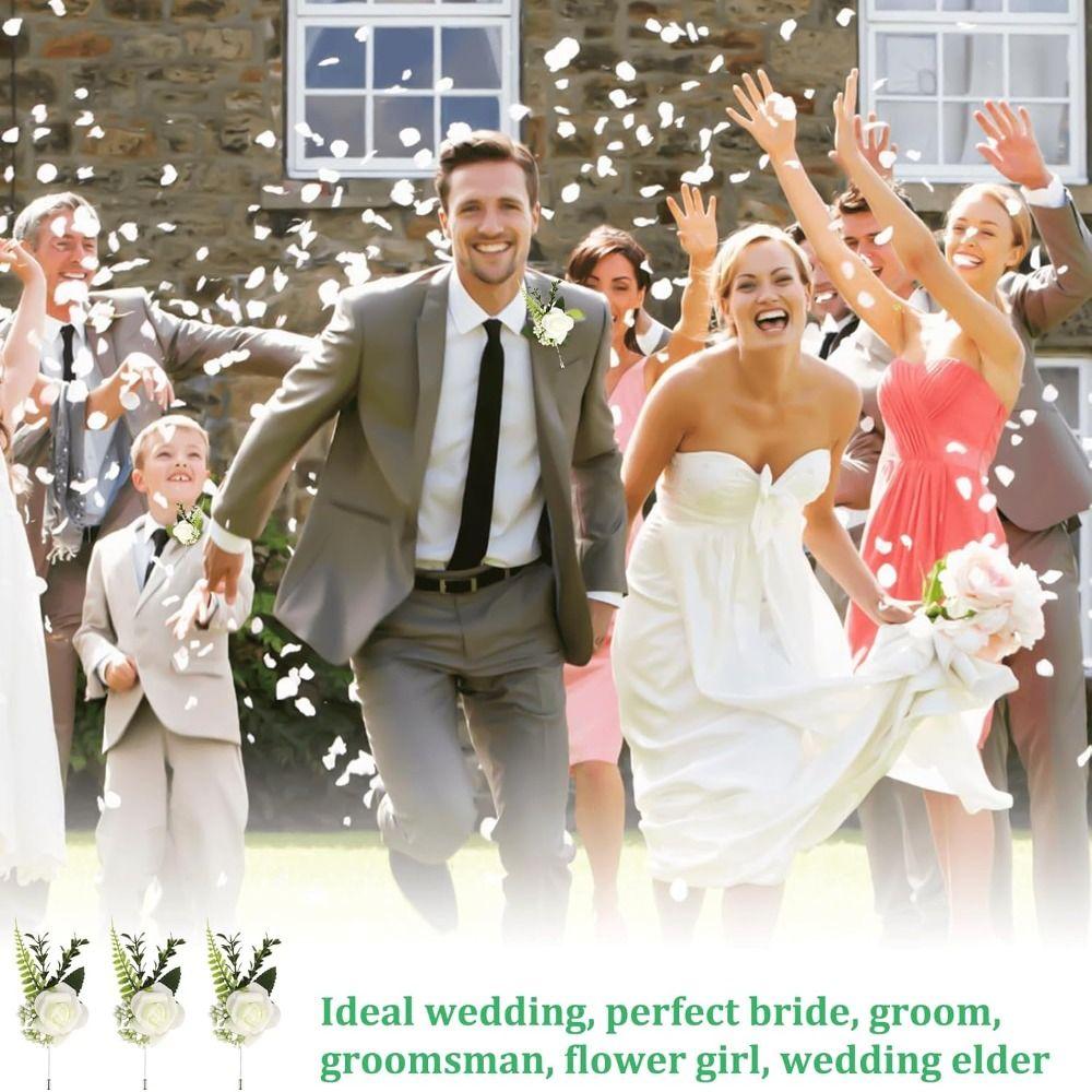 Artificial Wedding Boutonniere Party Decoration Flower Buttonhole Corsage  Wedding Accessories
