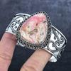 Natural Rhodochrosite Gemstone 925 Sterling Silver Cuff Bangle Adjustable S3n40