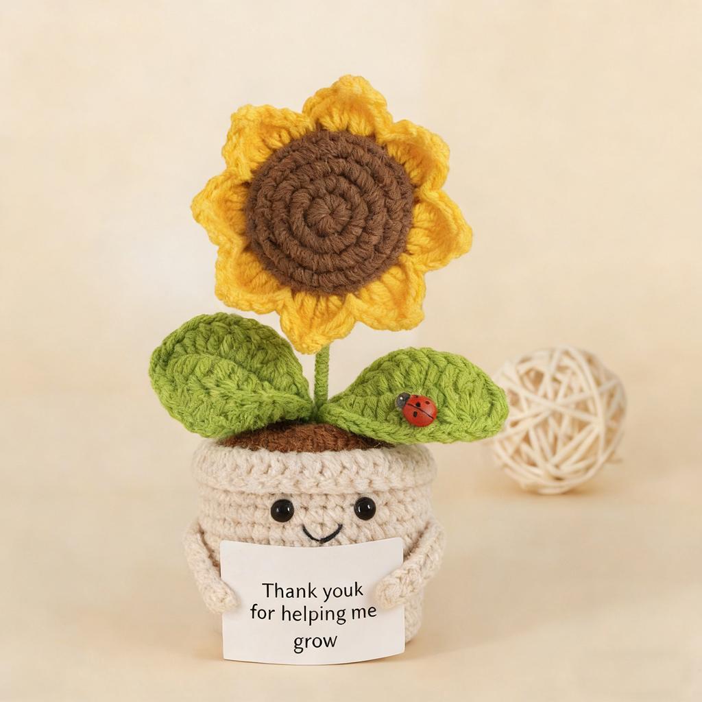 Crocheted Wool Doll Potted Plants, Creative Potted Plants, Cute Ornaments, Home Decoration, Handicrafts, Gifts