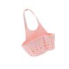 Adjustable Snap Button Kitchen Organizer Shelf Sponge Holder Basket Soap Shelf Sink Hanging Storage Holder Pink Bathroom Storage