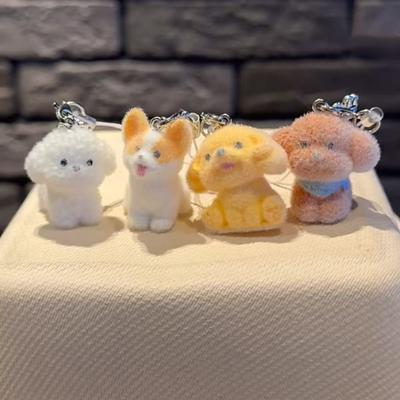 3D Flocking Χαριτωμένο Ζωάκι Κρεμαστό Κορδόνι Τηλεφώνου Κρεμαστό Γούρι Μπρελόκ DIY Αξεσουάρ Δώρα για Κορίτσια