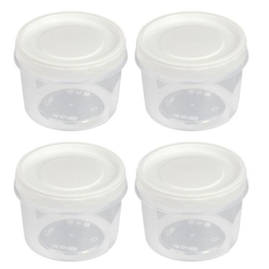 4Pcs 500ml Refrigerator Food Storage Container BPA Free Microwave Safe Transparent Design Stackable Airtight Storage Box