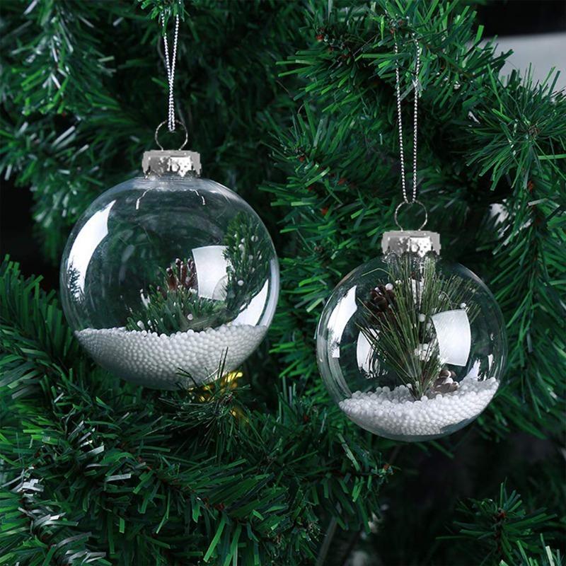 100/200 Stück Runde Weihnachtsbaumkugel-Anhänger Kappen Abnehmbar Metall-Weihnachtskugeln Aufhängekappen Festliche Neujahrsparty DIY-Dekorationen
