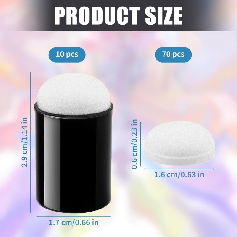 Pack of 80 Finger Sponge Applicators for Smooth Art and Cosmetic Blending Featuring Ergonomic Grip and Easy Cleaning