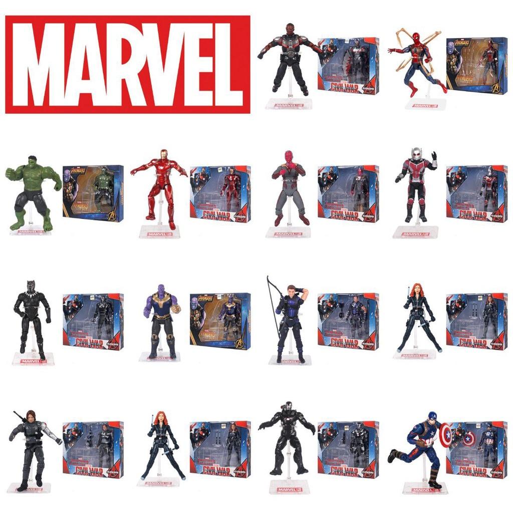 Detaillierte Marvel Avengers Spider-Man Iron Man Figur Mit Beweglichen Gelenken Und Ständer 17 cm Groß