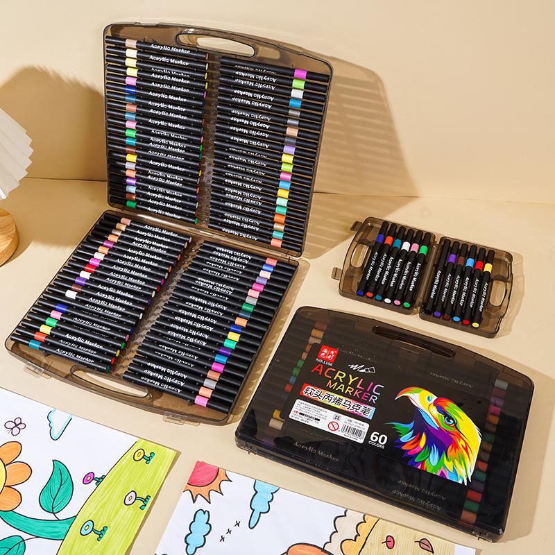 Little Black Box Soft Tip Acrylic Marker for Kids - Opaque, Overlappable, Watercolor Pen for DIY Art