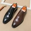 New pointed business brock leather shoes men's formal wear professional office trend shoes fashion wedding men's shoes