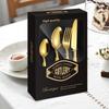 Thickened Cutlery Set  430 Stainless Steel  24 Piece Set  Gift Box Home Western Style Steak Hammer Pattern Knife  Fork  Spoon