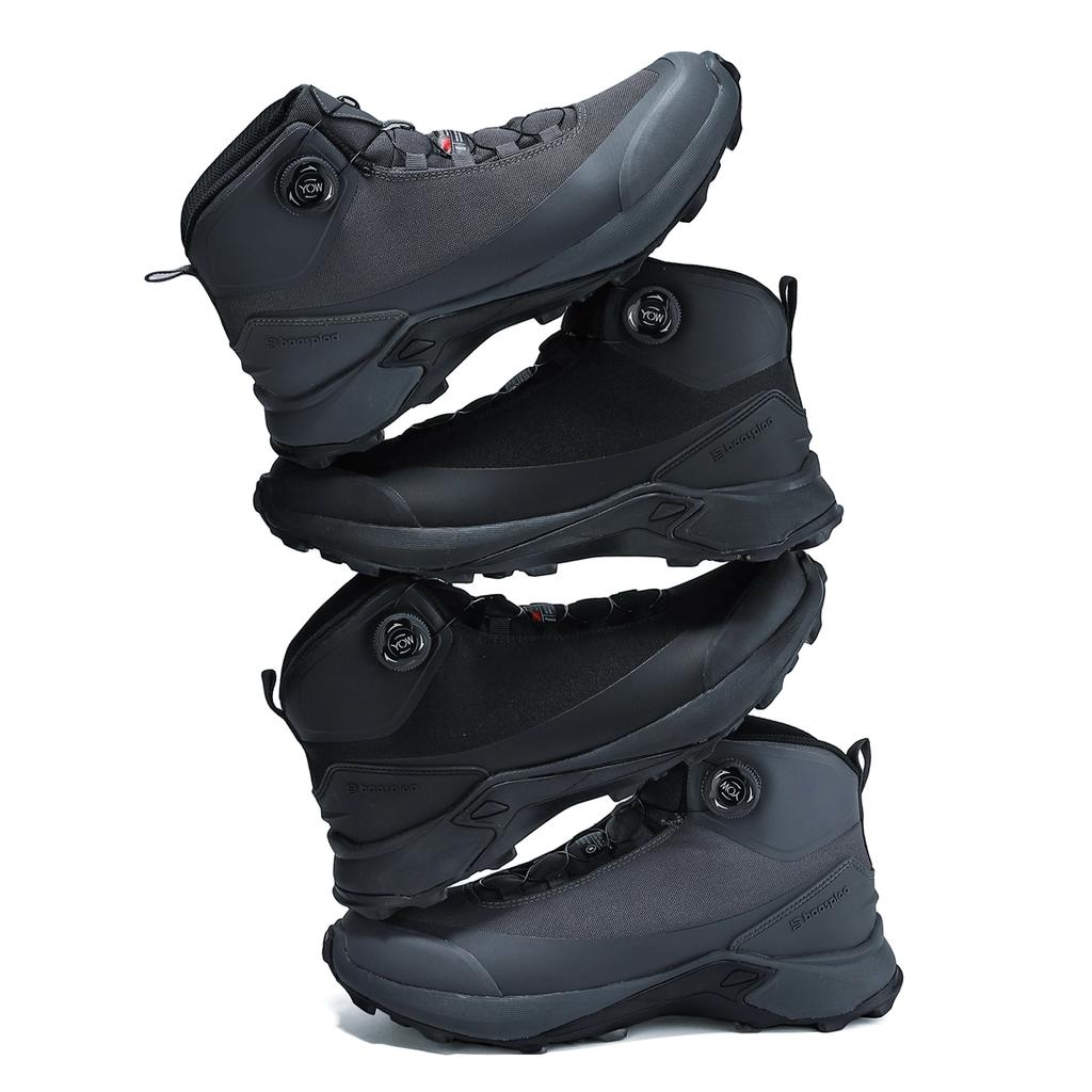 Men Hiking Boot Anti Splash Water Outdoor Sneakers Rotating Button Hiking Shoes  Comfort High-Top Trekking Walking Shoes Non-Slip Warm Suitable