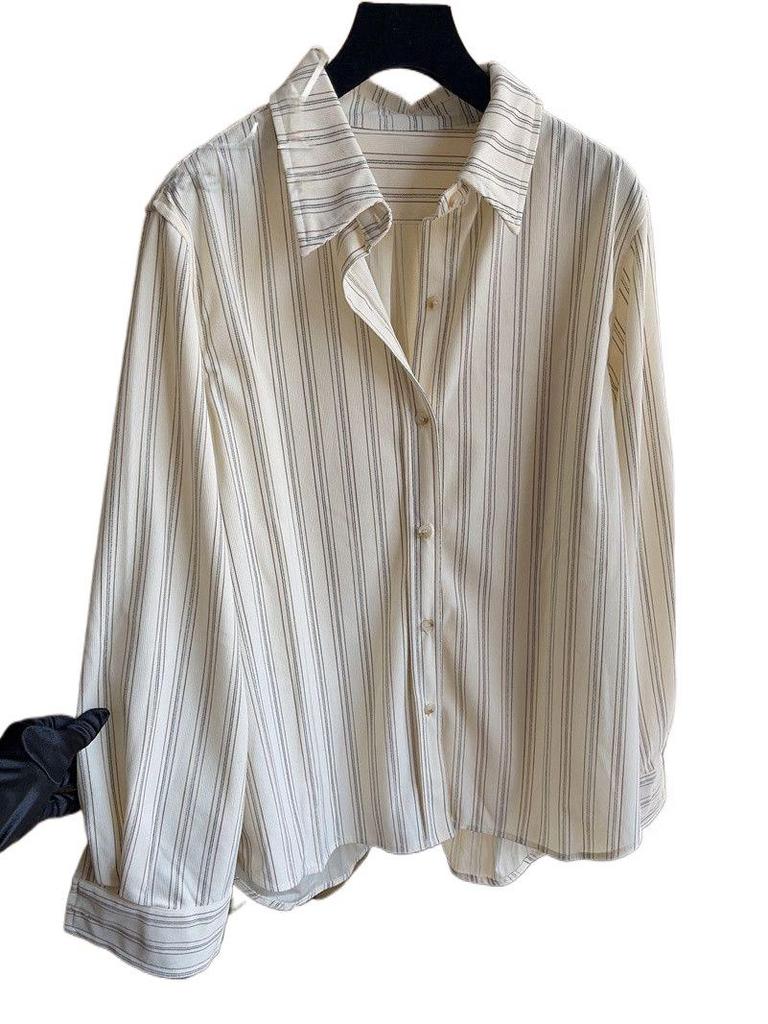 Autumn 2025 Women's Striped Loose Fit Slimming Shirt