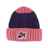 Autumn and winter double-spell wool hat, piled and thickened labeling, cute air-cooled hat, outdoor cold-proof and warm personalized knitted hat