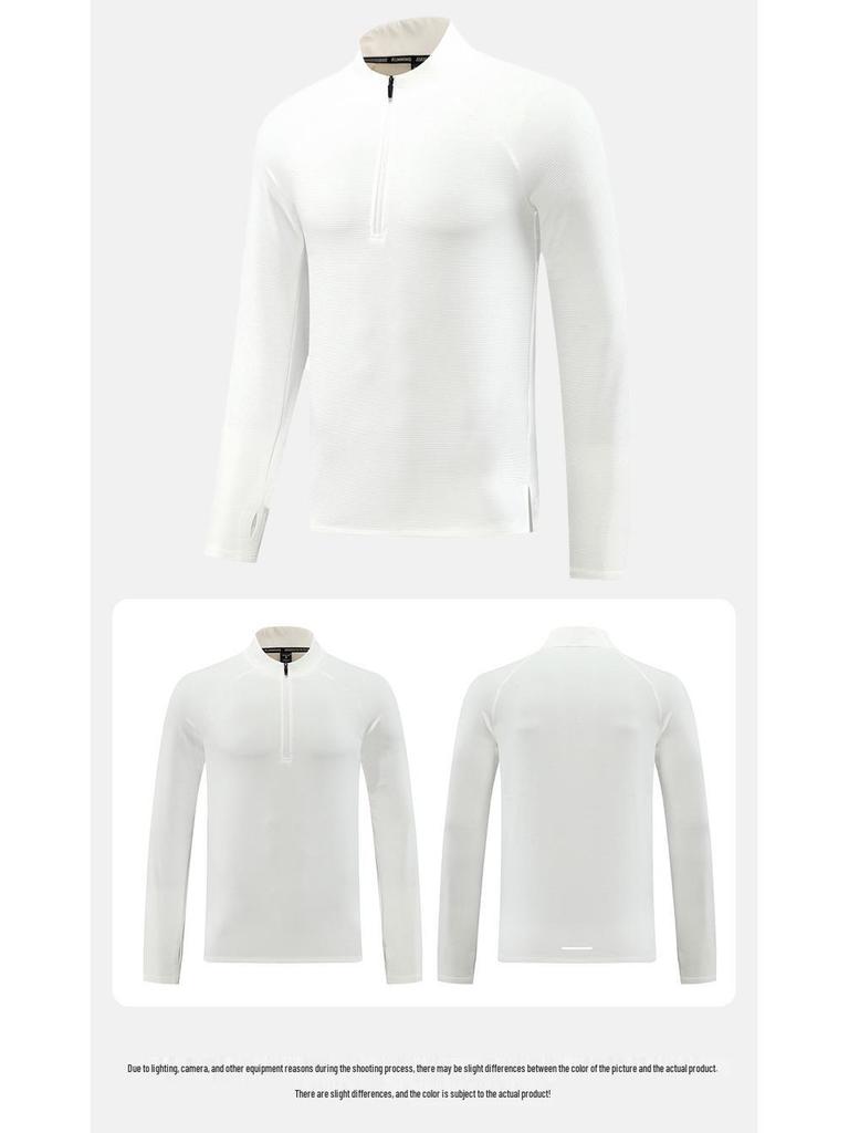 Men's Quick-Dry Half-Zip Stand-Collar Sweatshirt for Autumn/Winter Running and Training.