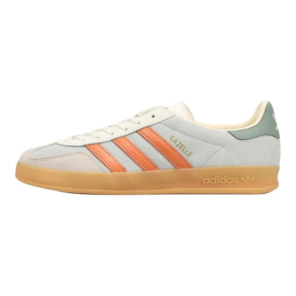 Adidas Originals GAZELLE INDOOR Abrasion Resistant Low top Skateboard Shoes Men's Gray White Sneakers JQ0011