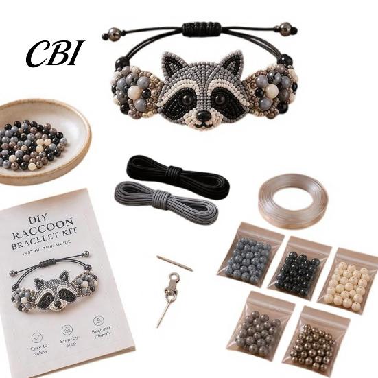 Jewelry Making Kit DIY Beaded Bracelet Kit, with Colorful Beading Set Beads And Animal Charms, Handmade Craft for Adults Tools