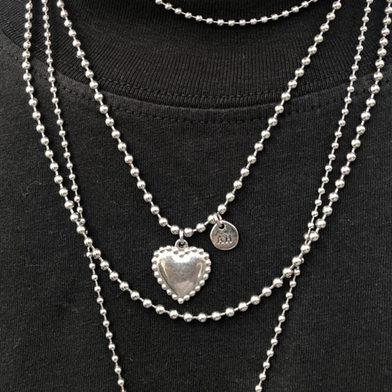

August Harmony Ball heart necklace (Silver) One
